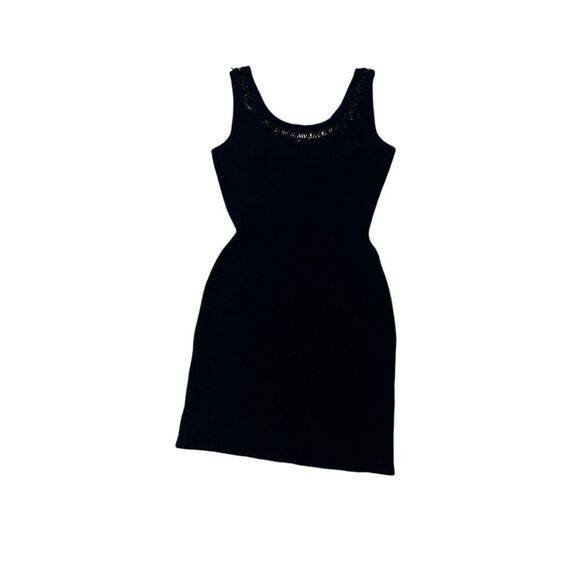 AMAZING BODYCON Vintage 1950's Kimberly Black Beaded Hand Loomed 100% Wool Bouc - Picture 7 of 8